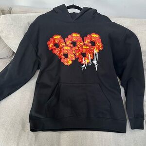 Black Hoodie with Red Graphic